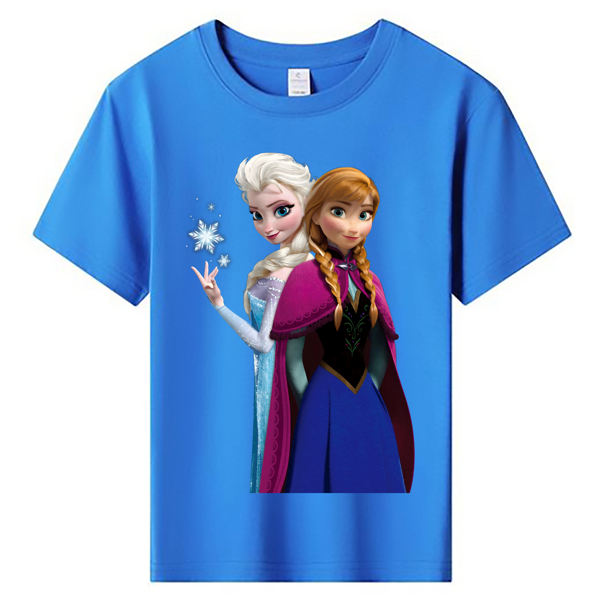 （画像用） アナと雪の女王 アンナ エルサ Frozen Anna Elsa 綿100％キッズTシャツ（フロントプリント）